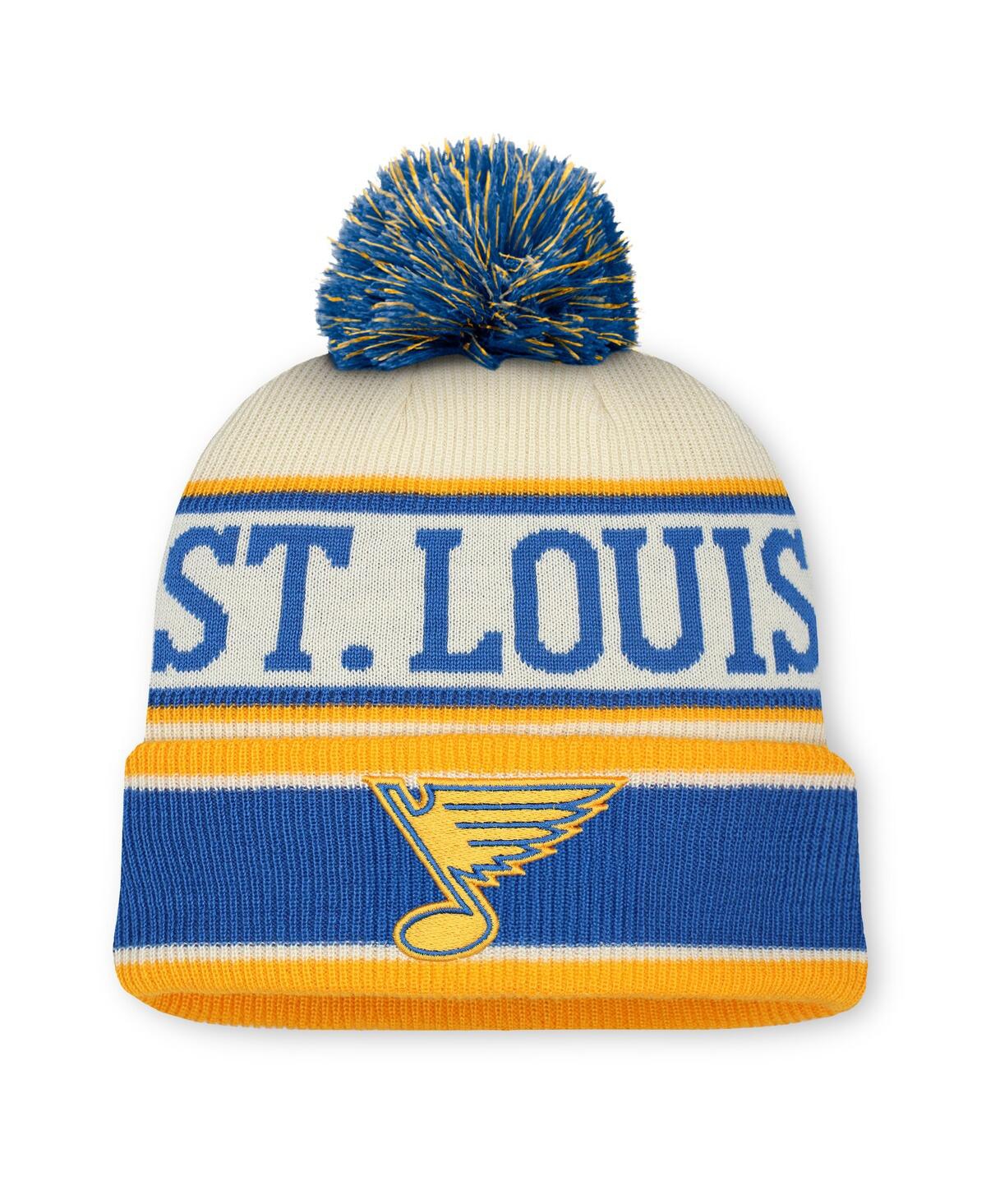 Fanatics Men's Blue/Cream St. Louis Blues 2025 Nhl Winter Classic Cuffed Knit Hat with Pom - Blue, Cream