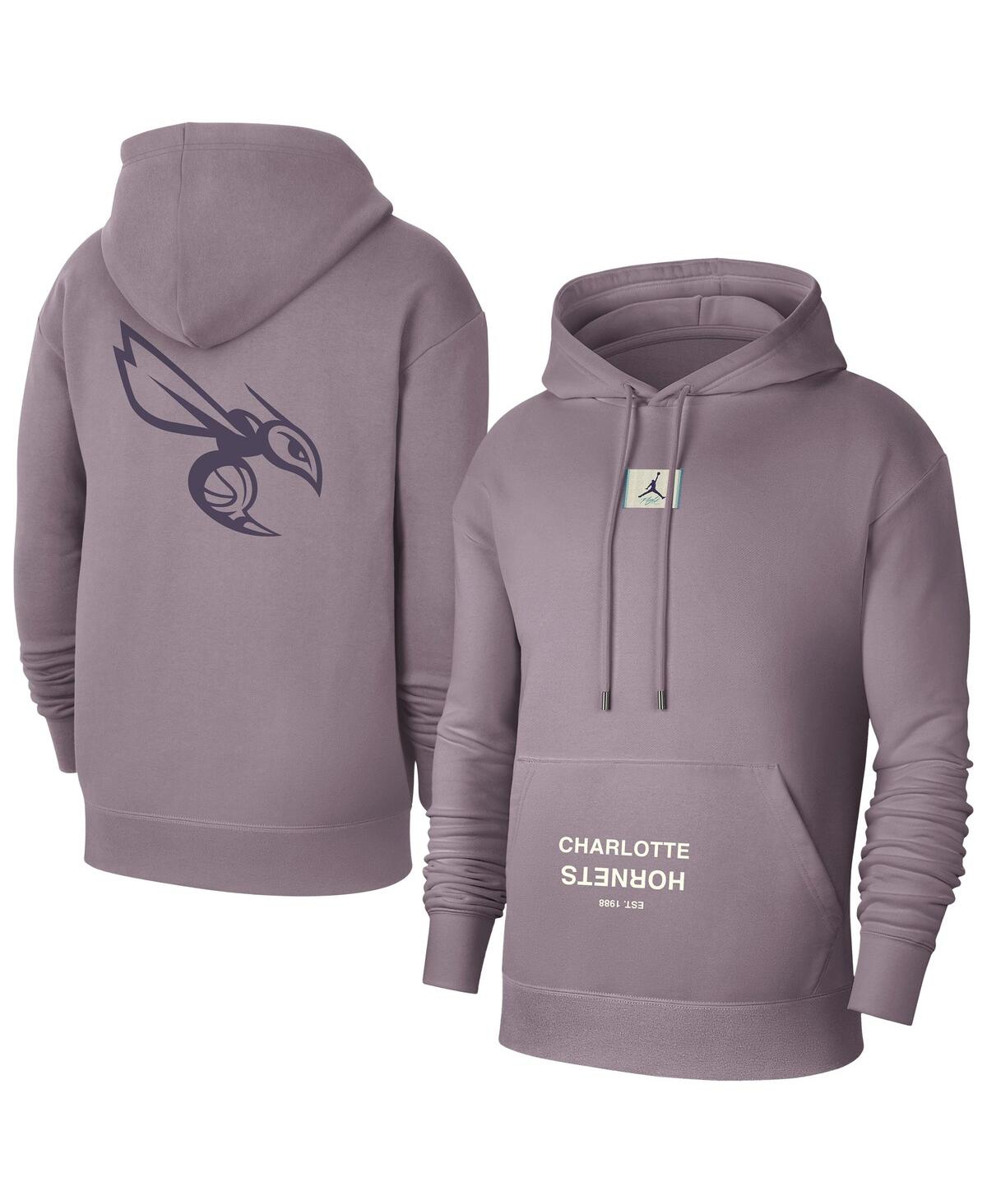 Men's Purple Charlotte Hornets Courtside Statement Edition Pullover Hoodie - Purple