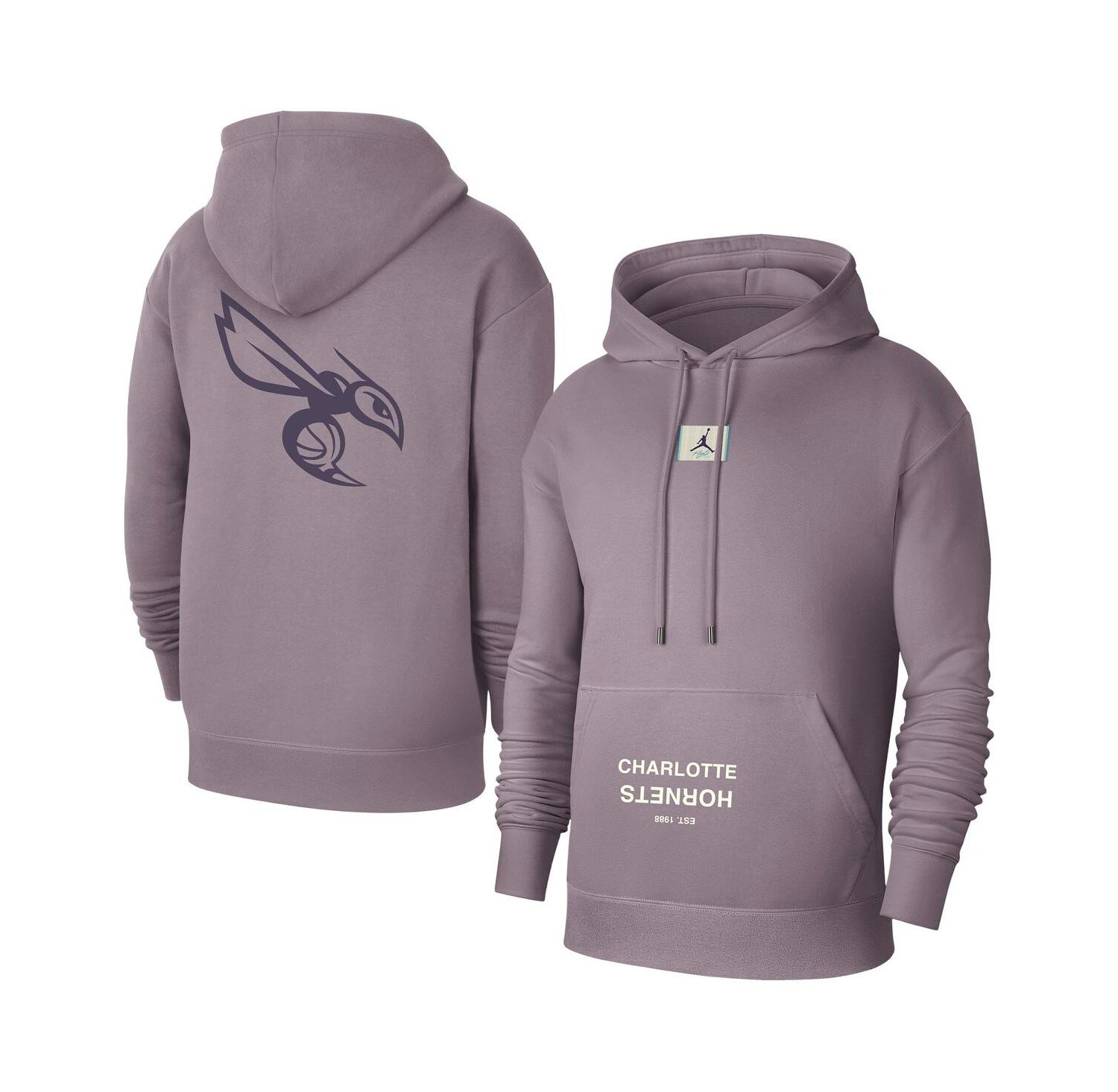 Men's Purple Charlotte Hornets Courtside Statement Edition Pullover Hoodie