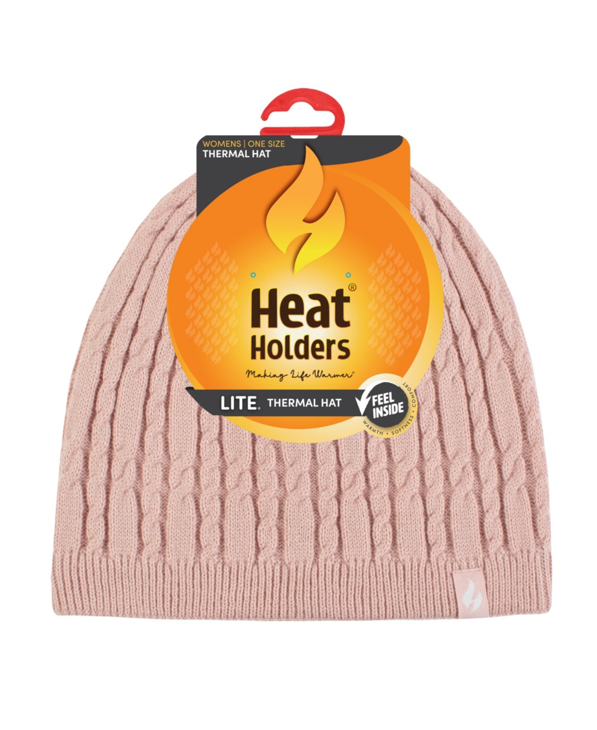 Heat Holders Lite Anna Cable Knit Hat In Dusty Pink