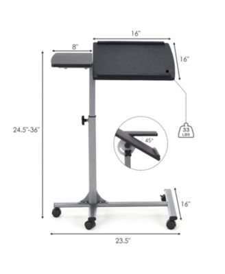 Adjustable Angle Height Rolling Laptop Table
