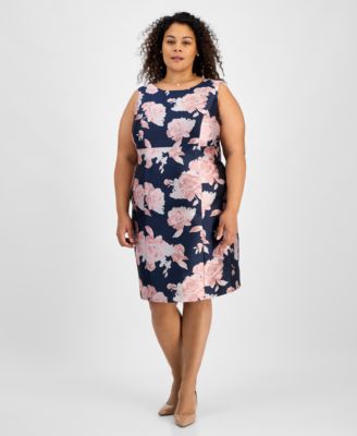 Kasper - Plus Size Floral Sleeveless Sheath Dress