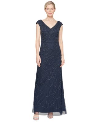 Alex Evenings - Women's V-Neck Beaded Sleeveless Gown