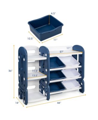 Kids Toy Storage Organizer with Bins and Multi-Layer Shelf for Bedroom Playroom