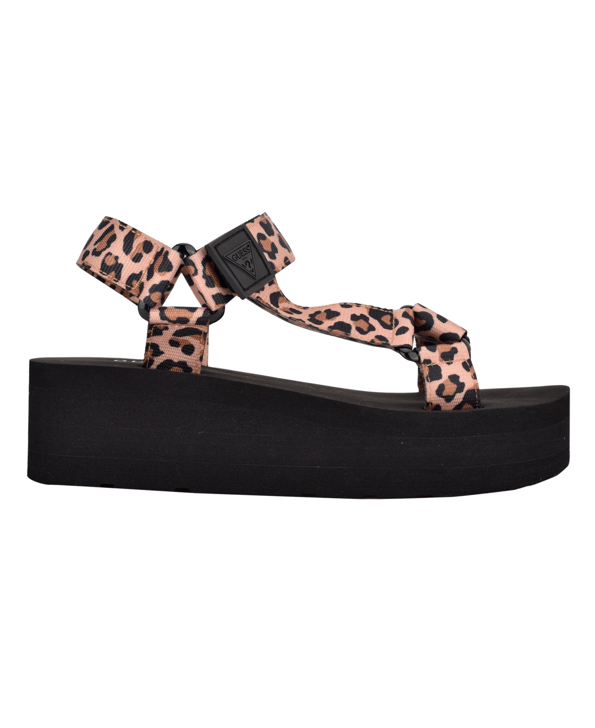 Guess Women's Avin Logo Sport Sandals In Black,leopard