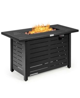 60,000 BTU Rectangular Portable LP Gas Propane Fire Pit Table