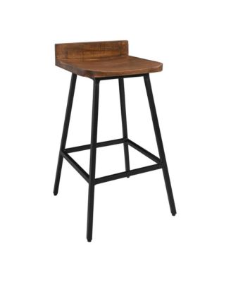 Pennie 27" Industrial Solid Wood Brown Counter stool Set of 2 by