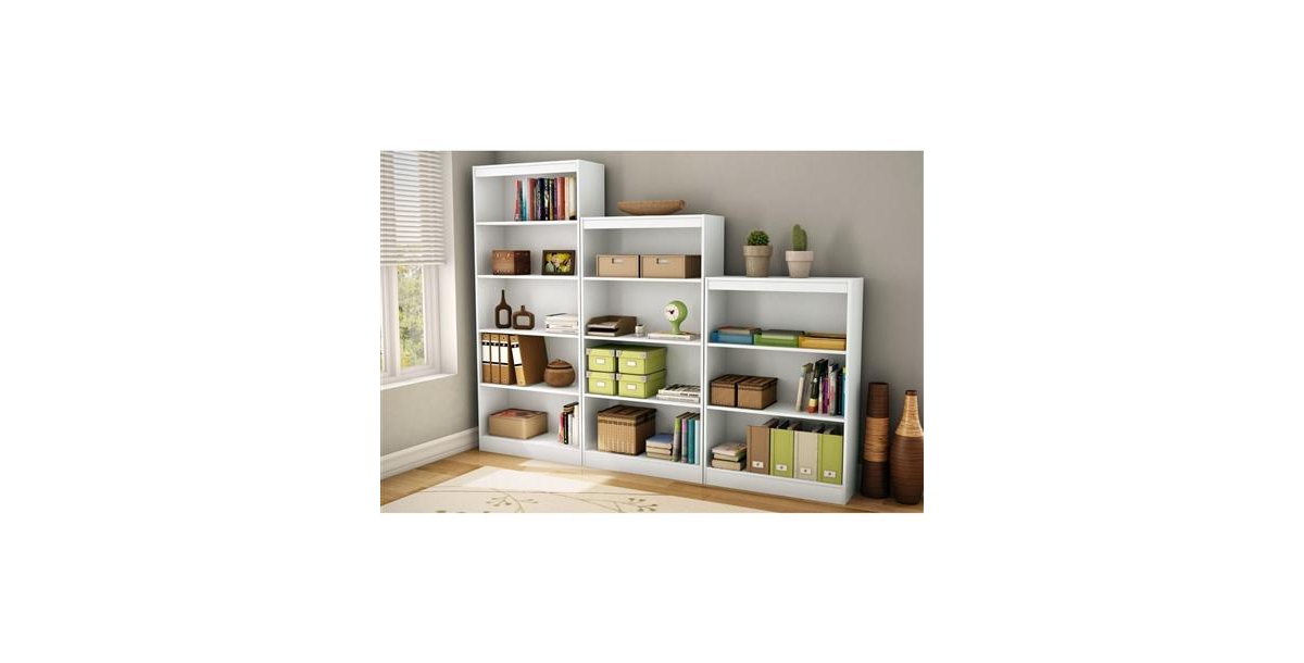 Slickblue 4-Shelf Bookcase with 2 Adjustable Shelves for Customizable Storage and Display