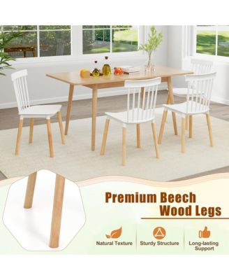 Set of 4 Windsor Dining Chairs Dining Chairs w/ Spindle Backs & Curved Seats