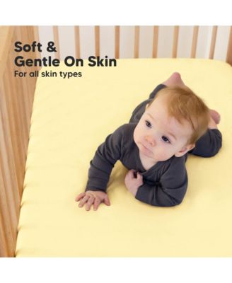2pk Soothe Fitted Crib Sheets Neutral, Baby Crib Sheets, Fits Standard Nursery Baby Mattress