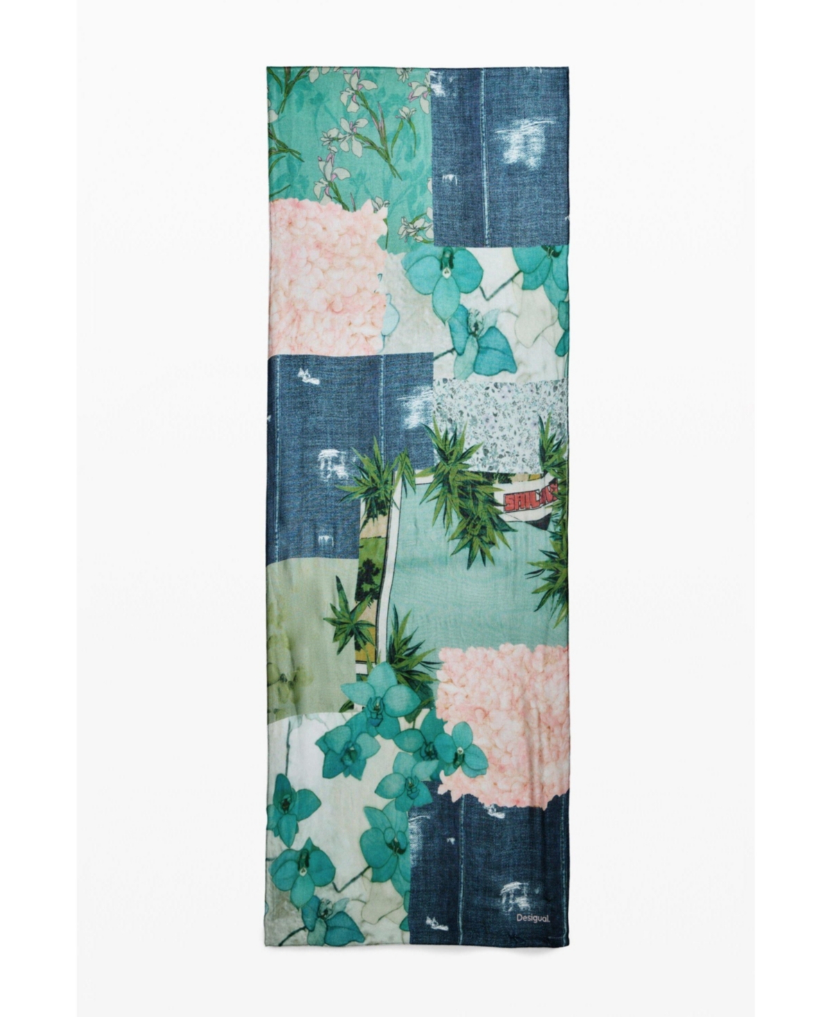 Women's Patch scarf - Turquoise