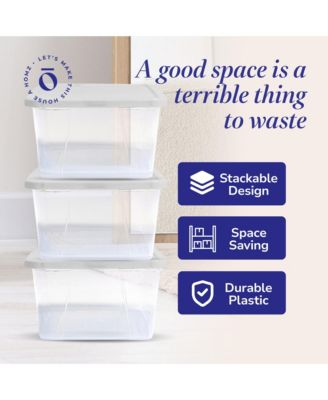 6 Qt Multipurpose Plastic Storage Containers with Latching Lid, (10 Pack)