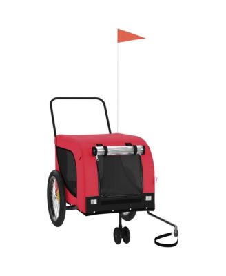 Pet Bike Trailer Red and Black Oxford Fabric and Iron