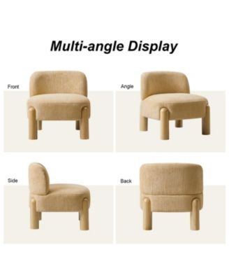 Vanessa Modern Armchair with Solid Wood Legs and Adjustable Foot