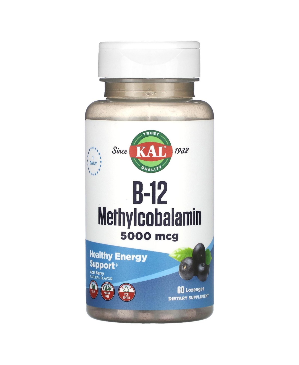 B-12 Methylcobalamin Acai Berry 5 000 mcg - 60 Lozenges