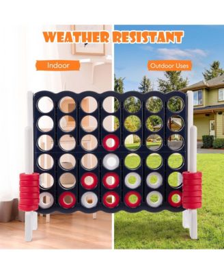 Giant 4 in A Row Jumbo 4-to-Score Game Set Kids Adults w/ 42 Jumbo Rings