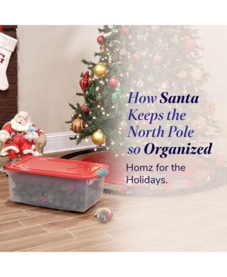 64 Qt Holiday Seasonal Decor Plastic Storage Bin with Latching Lid, 6 Pack
