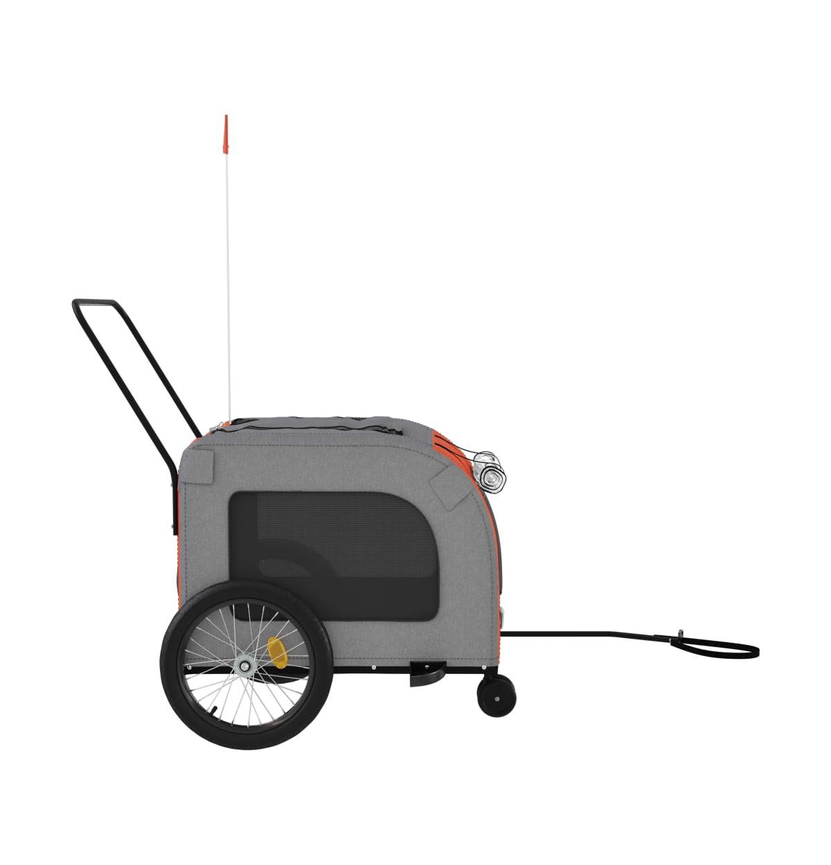vidaXL Pet Bike Trailerand Gray Oxford Fabric and Iron - Orange