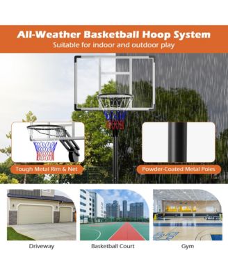 Portable Basketball Hoop System 4.9-10 FT Adjustable w/ Weight Bag Wheels Outdoor