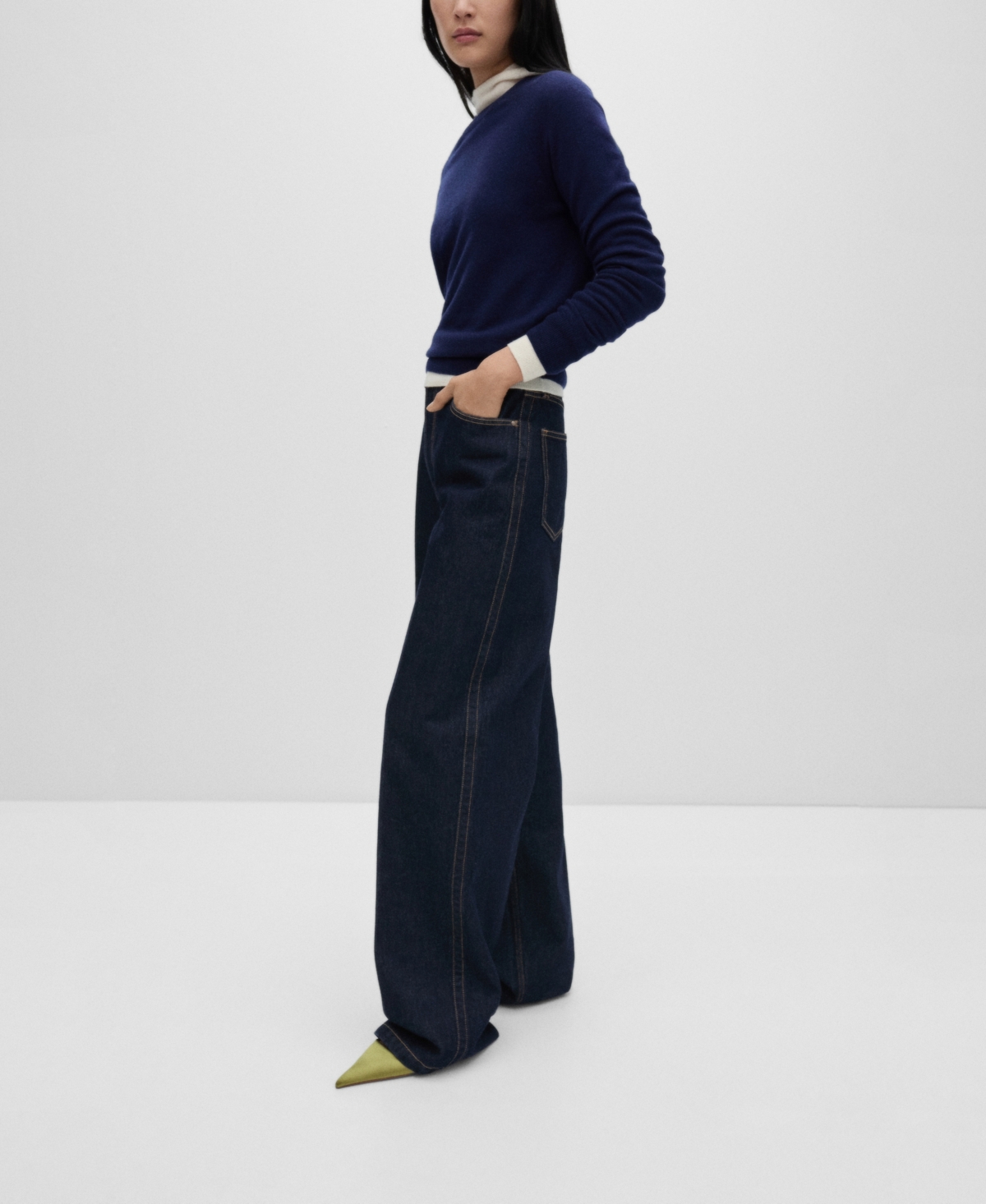 Mango Women's Brigitte Wide Leg High Rise Jeans
