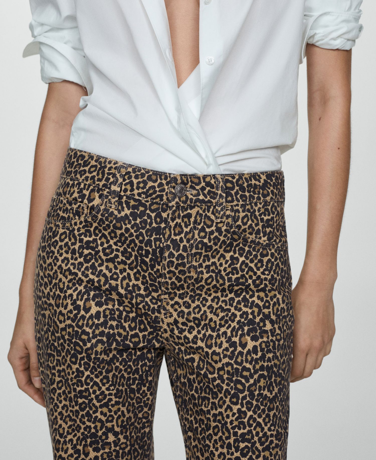 Women's Leopard-Print Straight Jeans