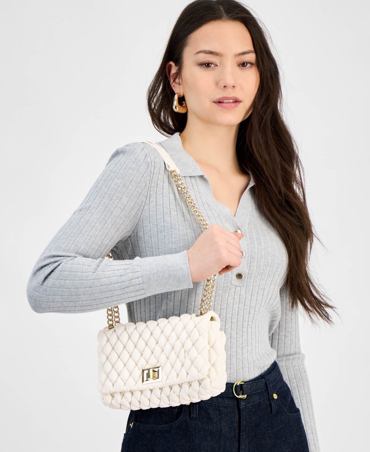 Macy's Aurora Small Quilted Ajae, Exclusively At  In Vanilla