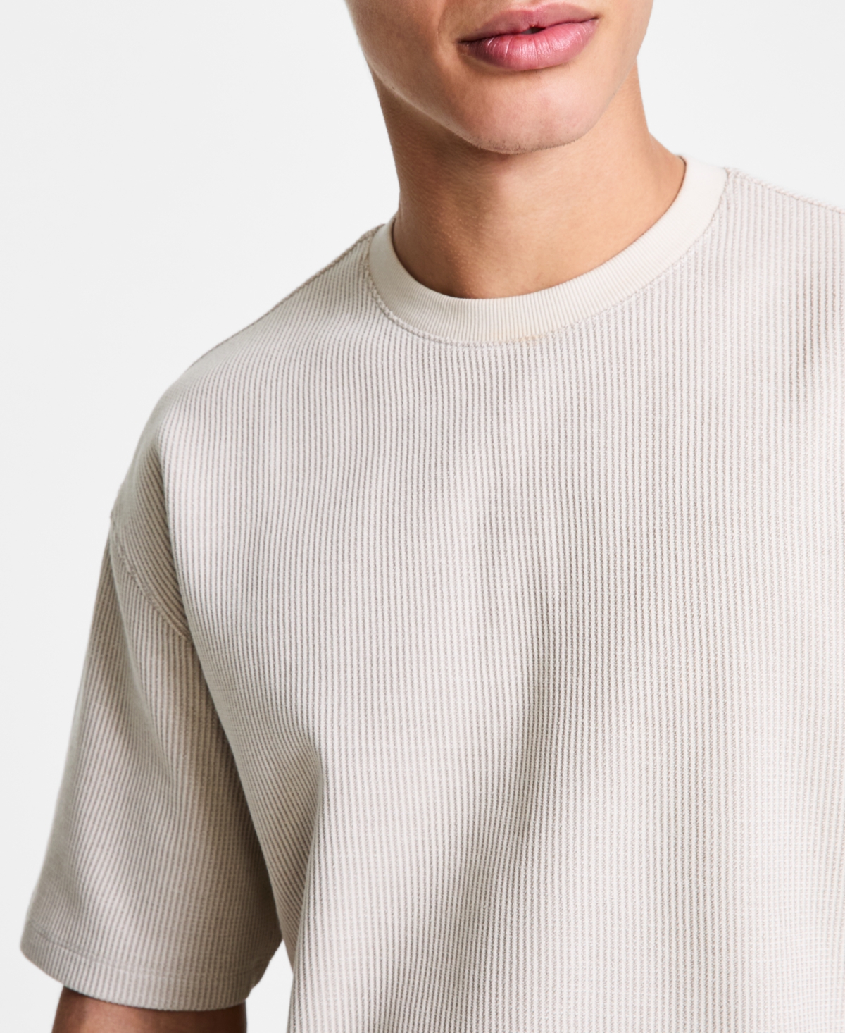 Hugo Boss Men's Relaxed Fit Waffle Knit Short Sleeve T-Shirt