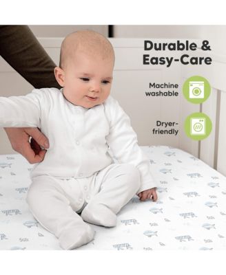 2pk Soothe Fitted Crib Sheets Neutral, Baby Crib Sheets, Fits Standard Nursery Baby Mattress