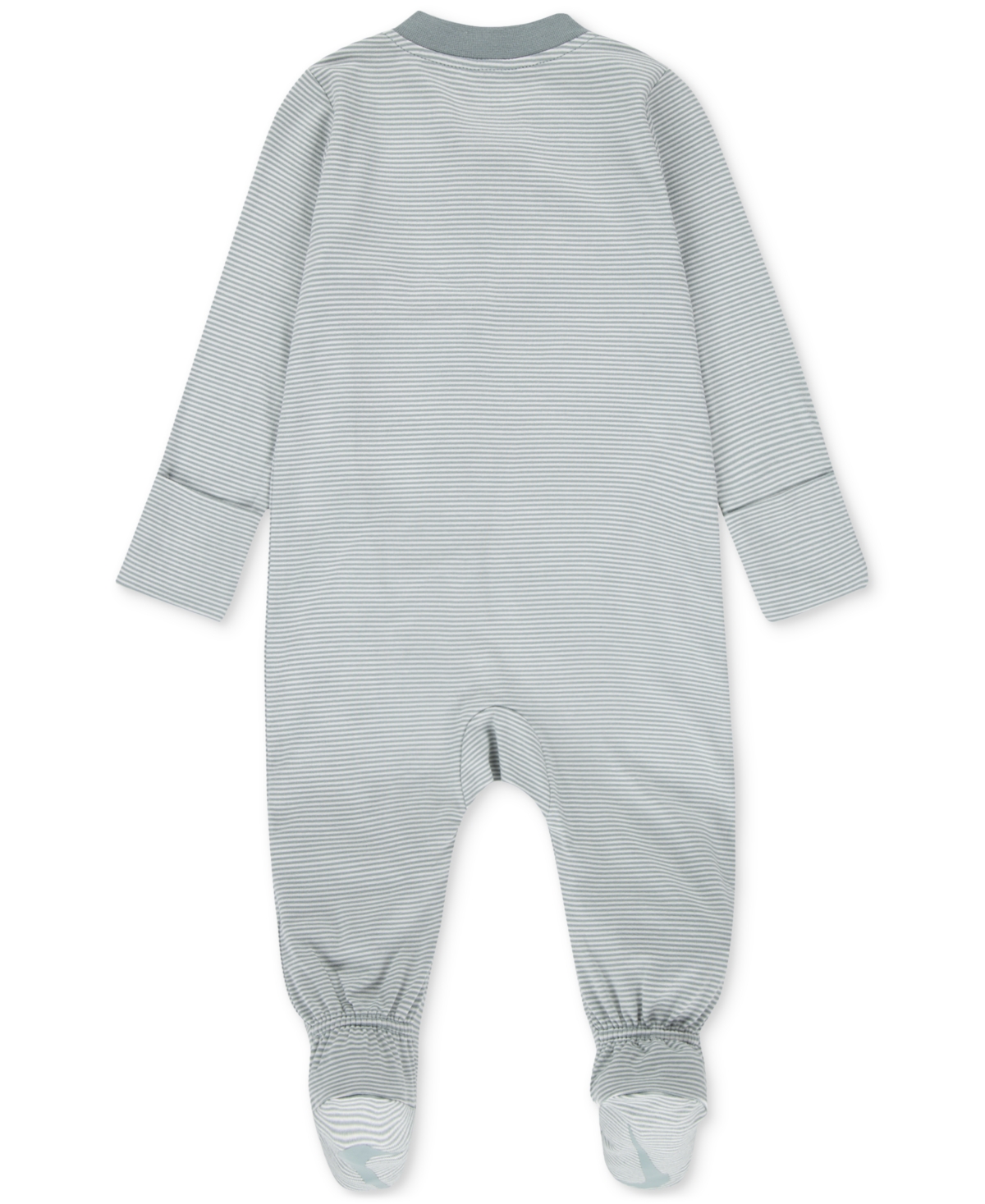 Nike Baby Boy Or Girl Long-sleeve Striped Footed Coverall In Mica Green