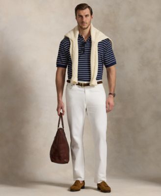 Men's Big & Tall Striped Cotton Interlock Polo Shirt