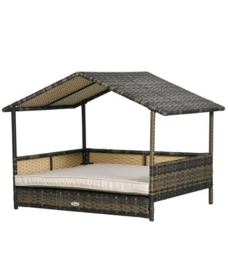 Wicker Dog House for Small and Medium Dogs,