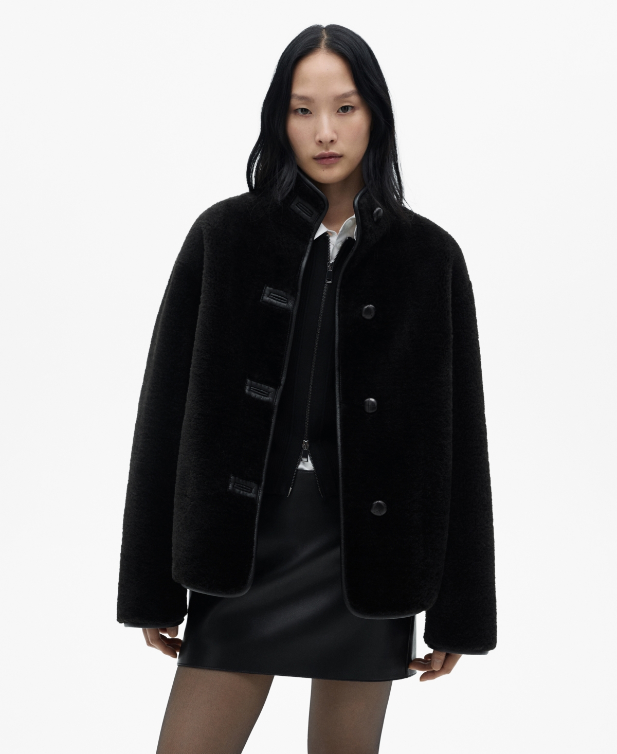 Mango Jacket Black In Black