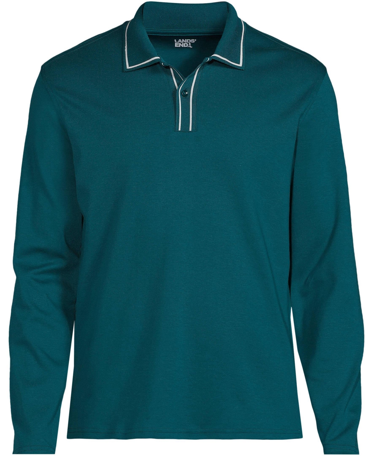 Lands' End Men's Long Sleeve Tipped Polo