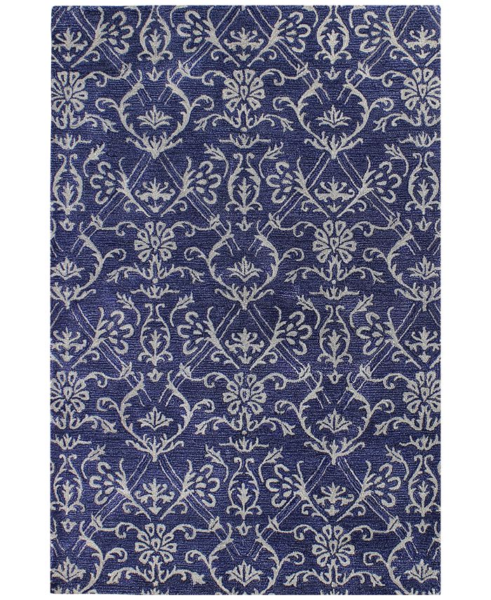 Macy's Fine Rug Gallery Orleans Elysian Navy 8'6" x 11'6" Area Rug Macy's