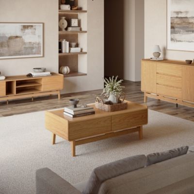 Standard Engineered Wood Summer Oak Storage Coffee Table