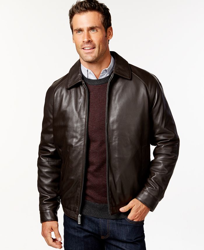 Nautica Big and Tall Classic Leather Jacket - Macy's