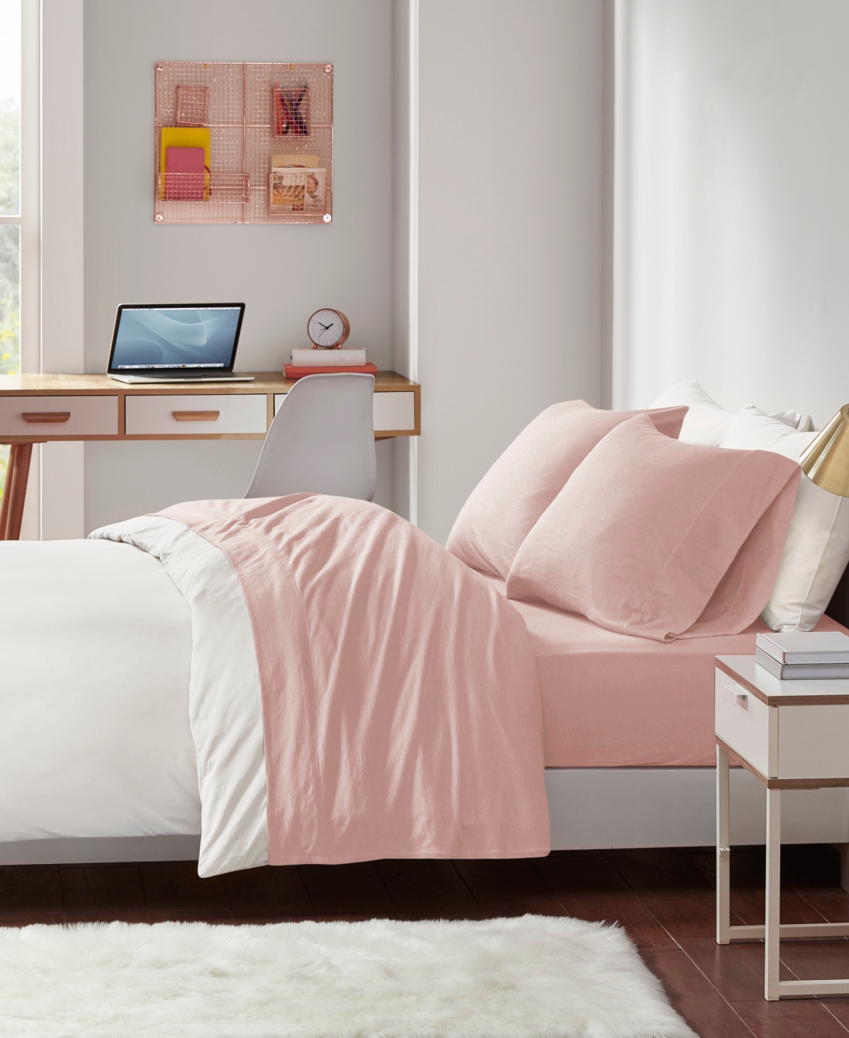 Intelligent Design Jersey-knit Cotton Blend 4-pc. Sheet Set, Queen In Blush