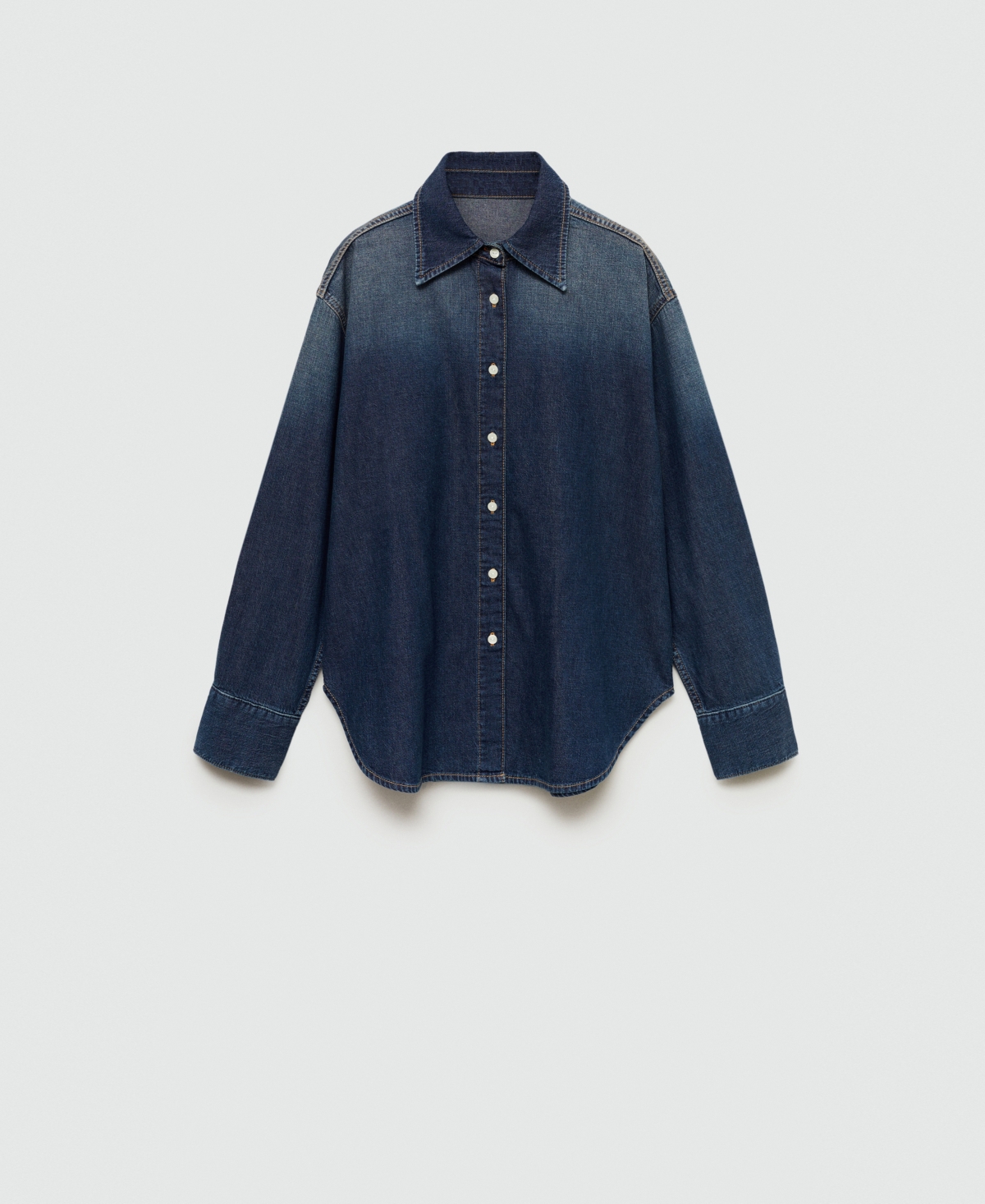 Women's Oversized Denim Shirt - Dark Blue