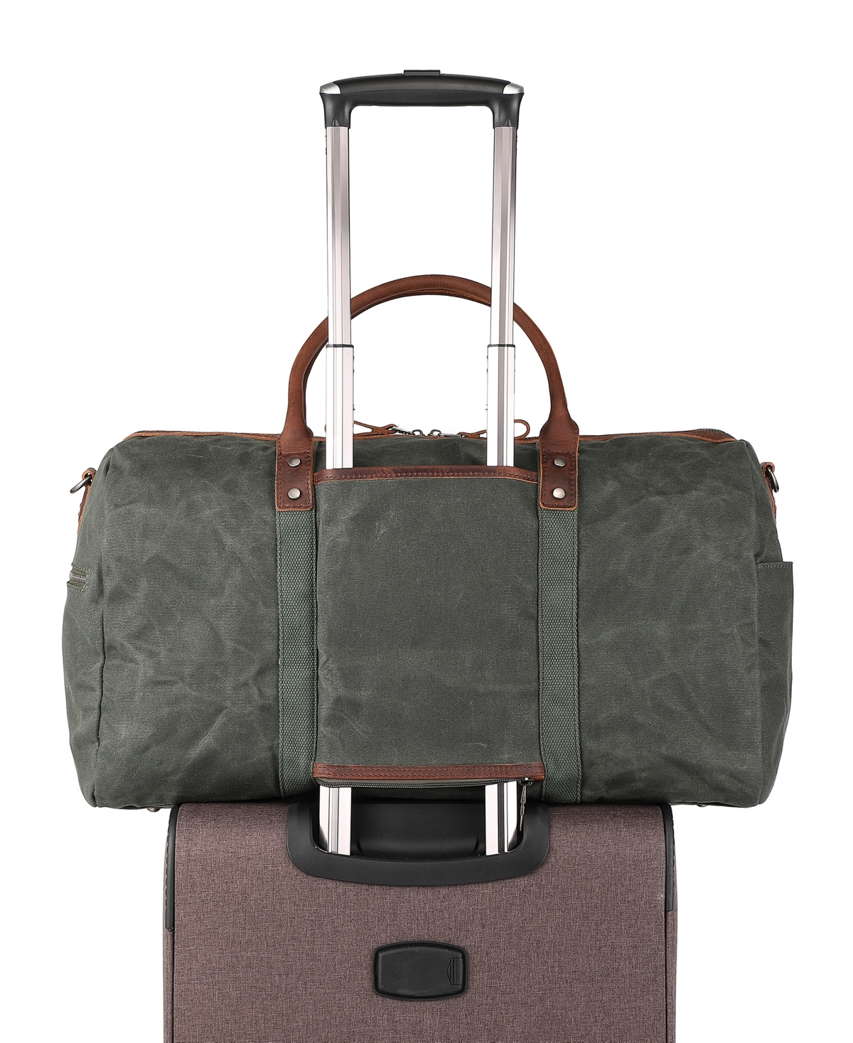 Tsd Brand Hillside Bee-wax Canvas Duffel Bag In Olive