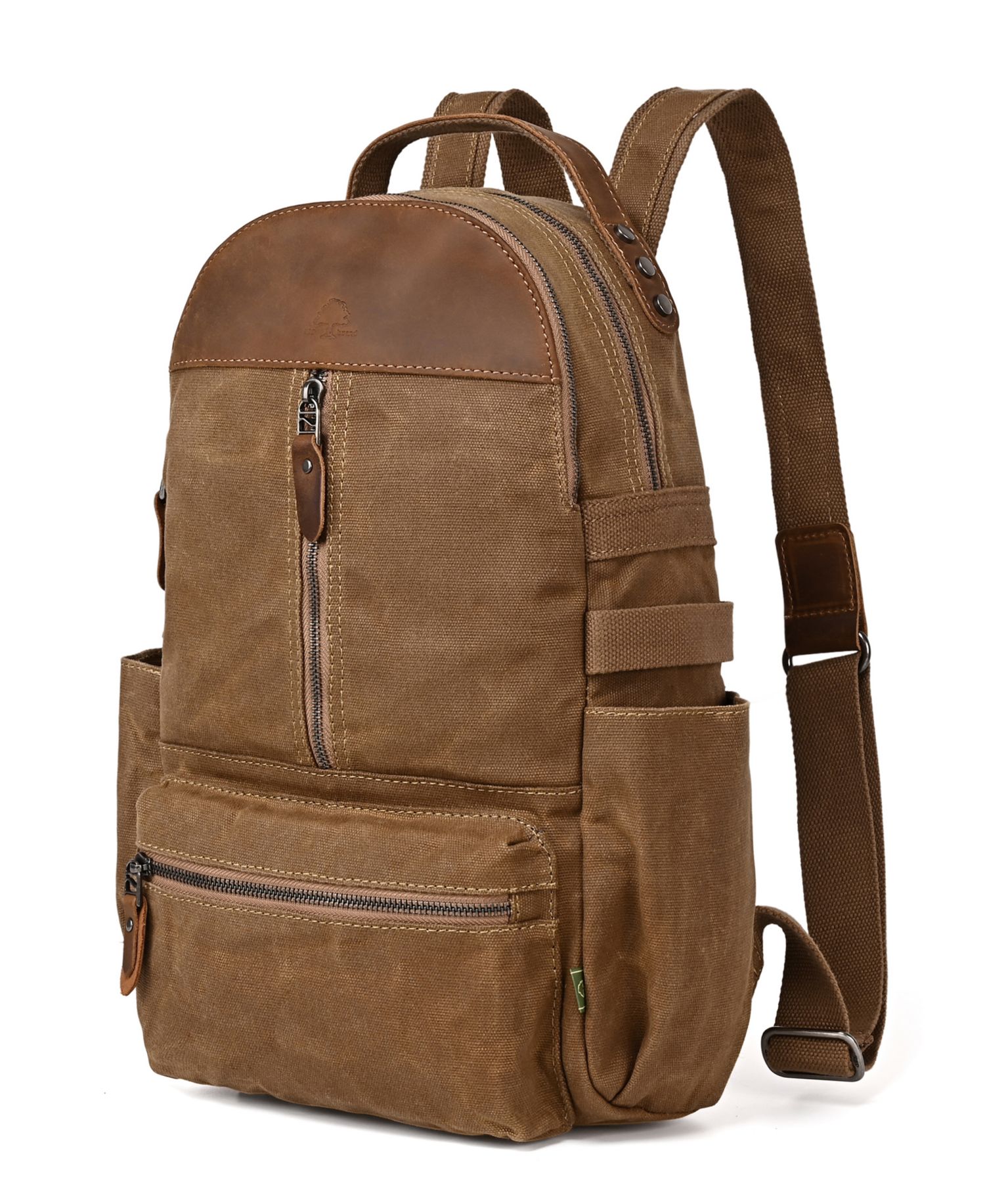 Mountain Leaf Utility Bee-Wax Canvas Backpack