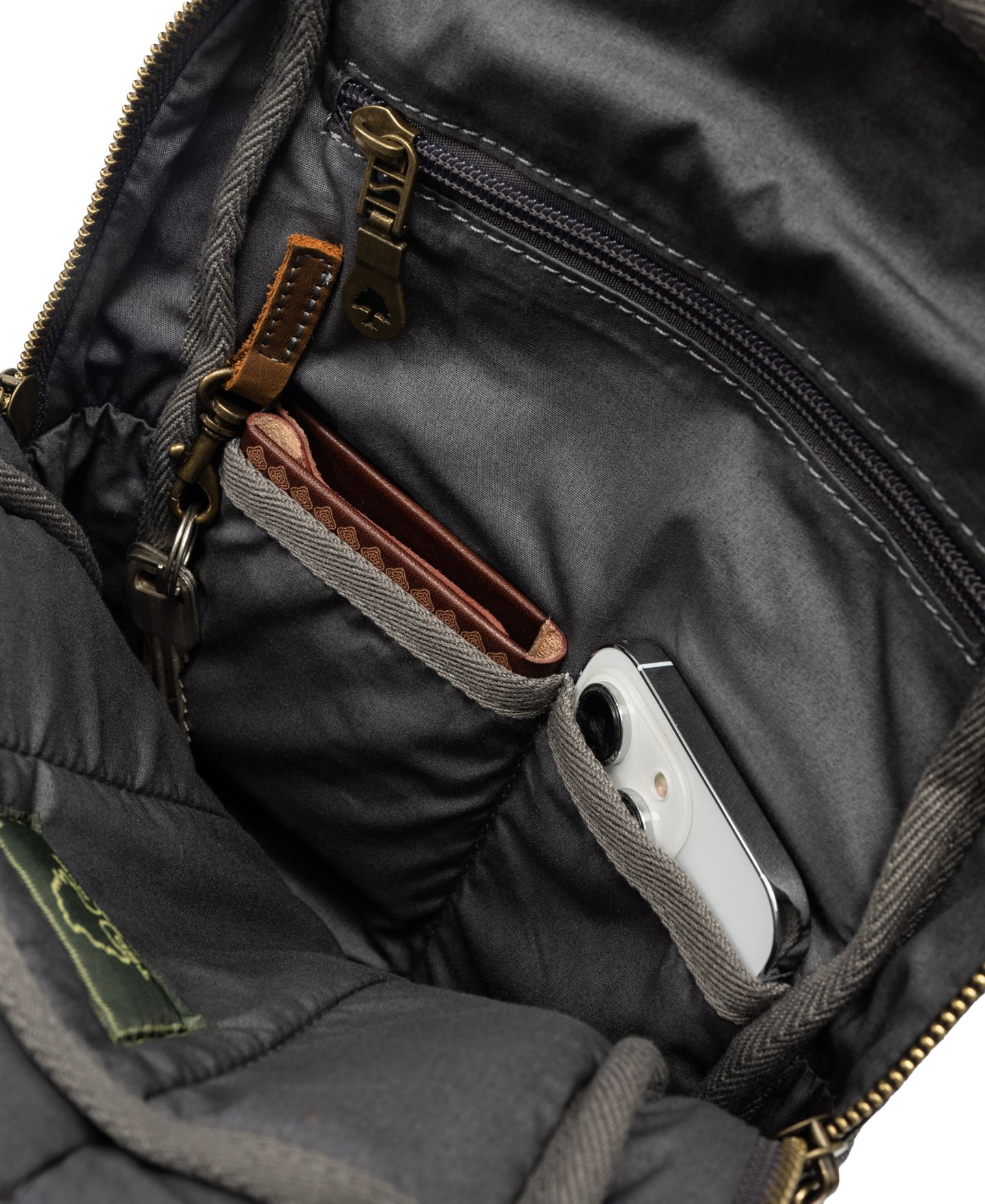 Женская сумка TSD BRAND Mountain Leaf Top Handle Sling, цвет: Серый камуфляжный — фото 5