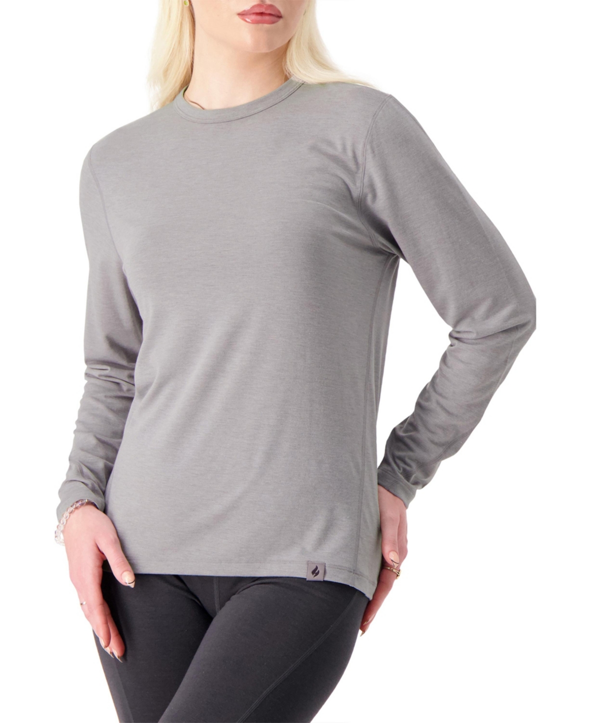 Heat Holders Women's Ultra Lite Celine Ceramic Thermal Long Sleeve Top In Silver Gray