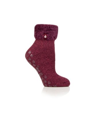 Feather Top Solid Lounge Socks