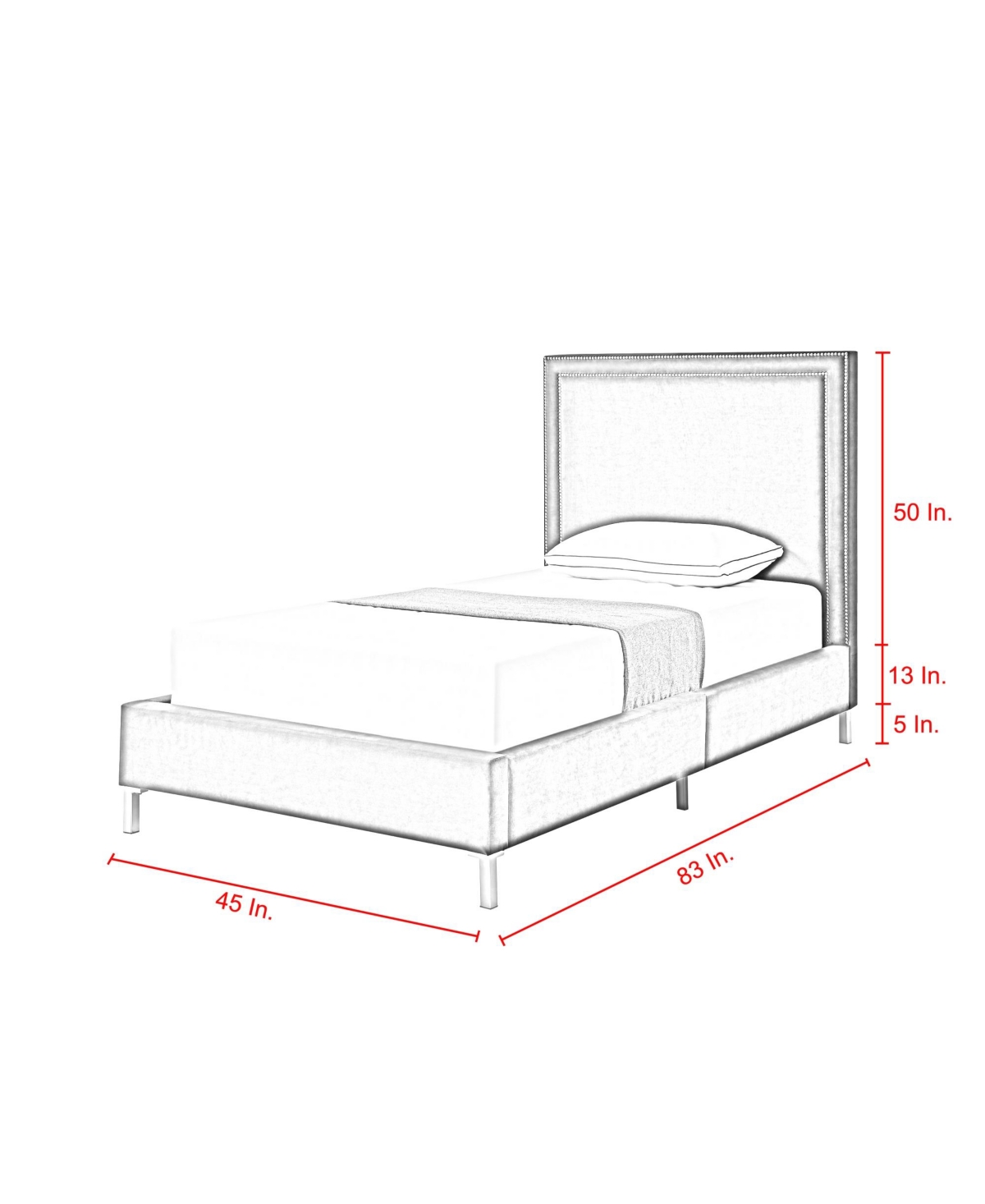 Inspired Home Samuele Velvet Platform Bed Frame and Headboard Set Size