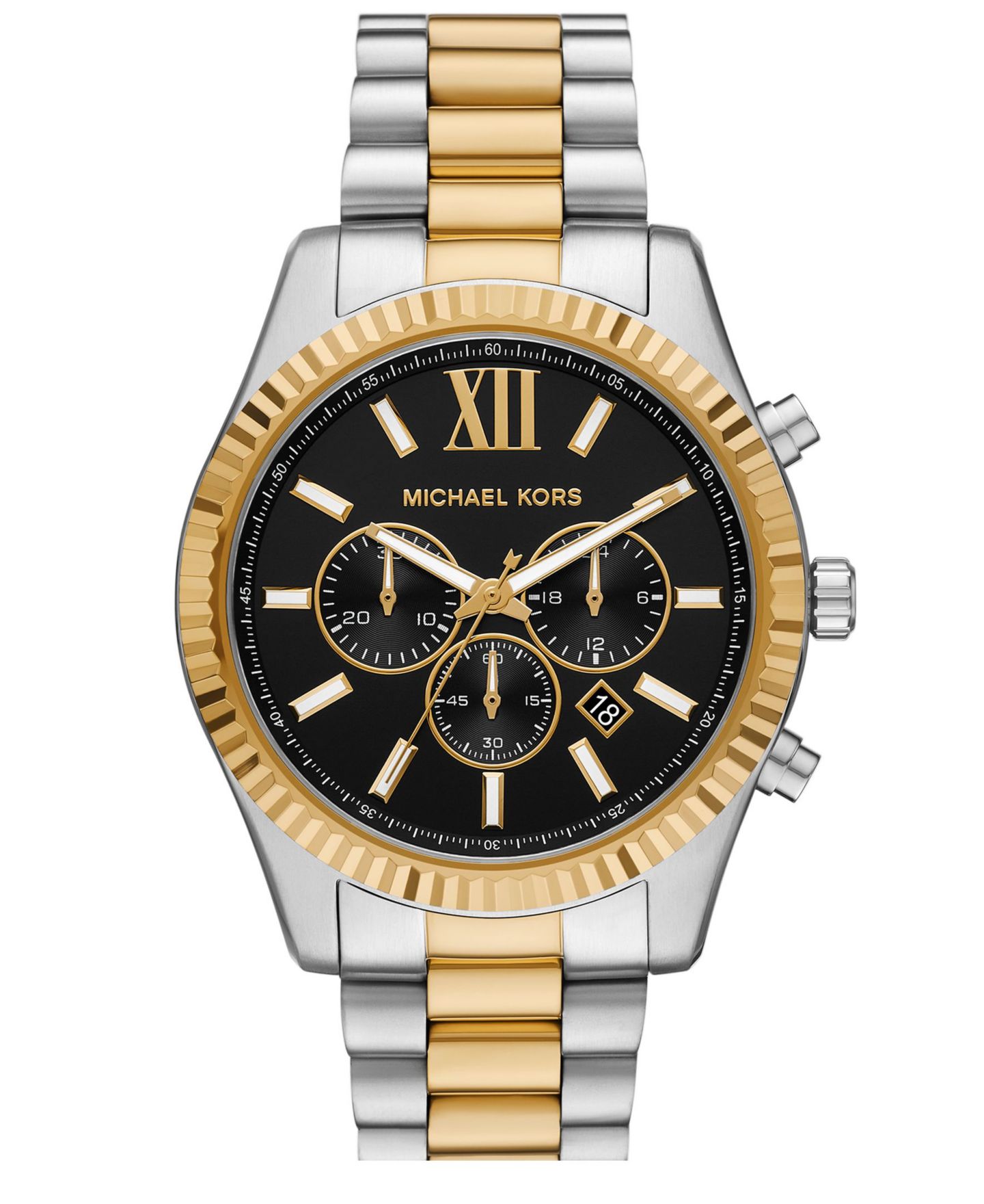 Мужские часы Michael Kors Lexington Chronograph Two-Tone Stainless Steel Watch, 44mm — фото 1
