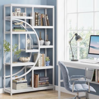 9-Tier Bookshelf, Freestanding Tall Bookshelves Display Shelf Storage Organizer with 9-Open Storage Shelf for Living Room, Bedroom