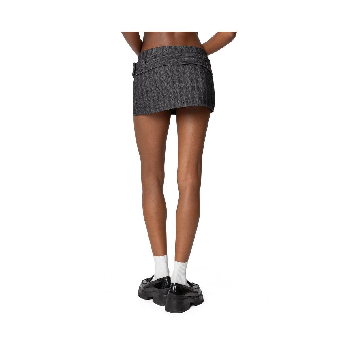 Edikted Women's Textured Buckled Mini Skort