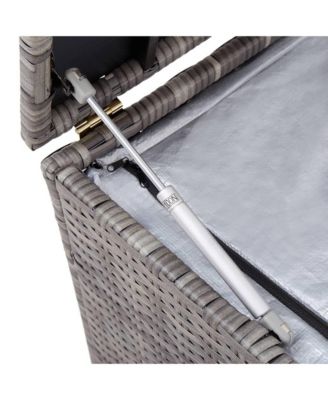 Patio Storage Box Poly Rattan 39.4&amp;#x22;x19.7&amp;#x22;x19.7&amp;#x22; Gray