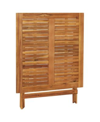 Folding Patio Table 35.4"x35.4"x29.5" Solid Acacia Wood