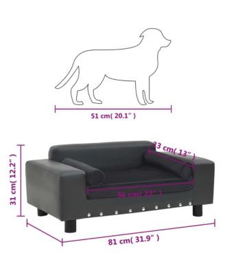 Dog Sofa 31.9"x16.9"x12.2" Faux leather (100% polyurethane) and plush (80% polyester, 20% cotton)